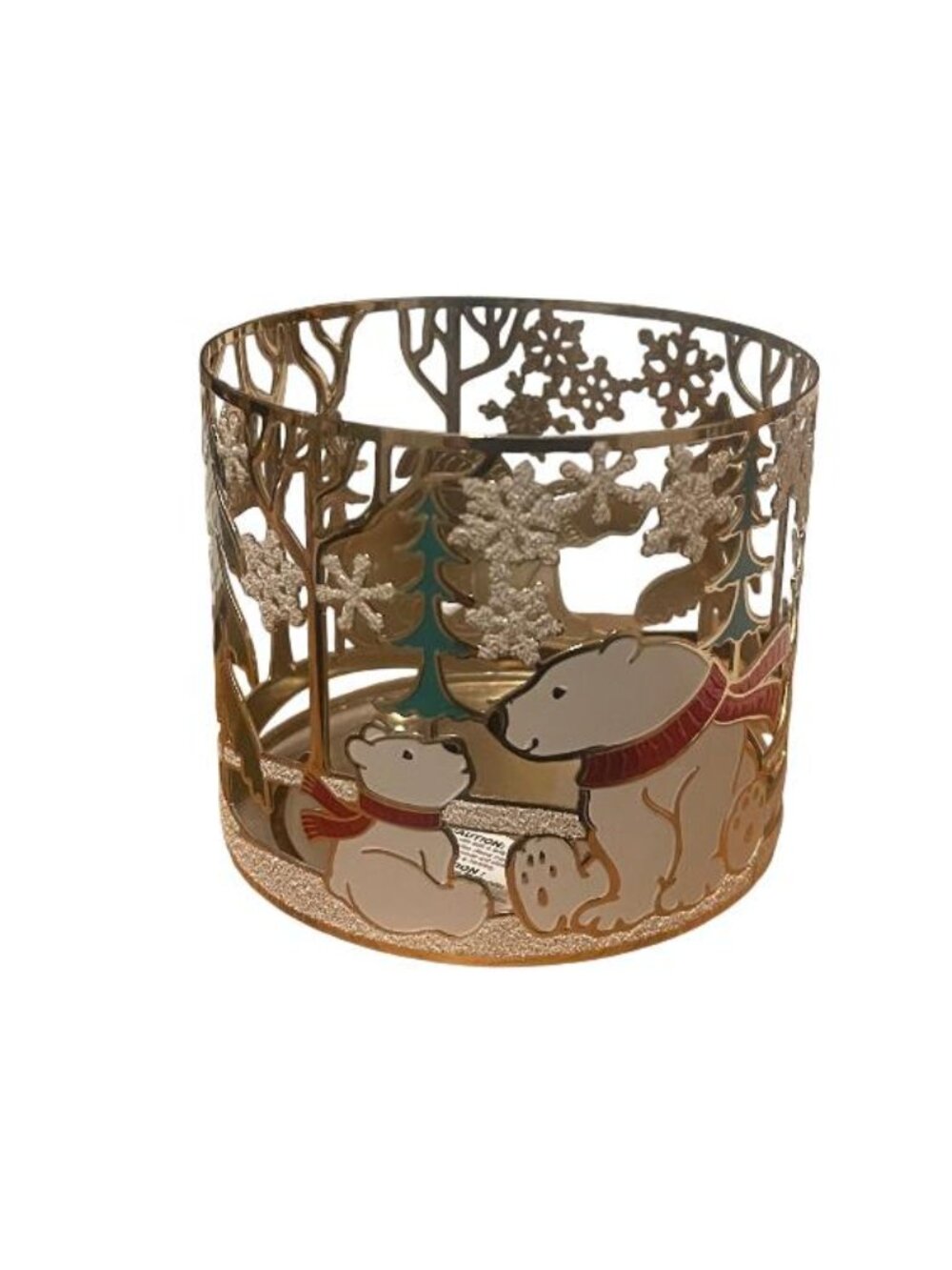 Bath Body Works Polar Bear Friends 3 Wick Candle Holder Sleeve